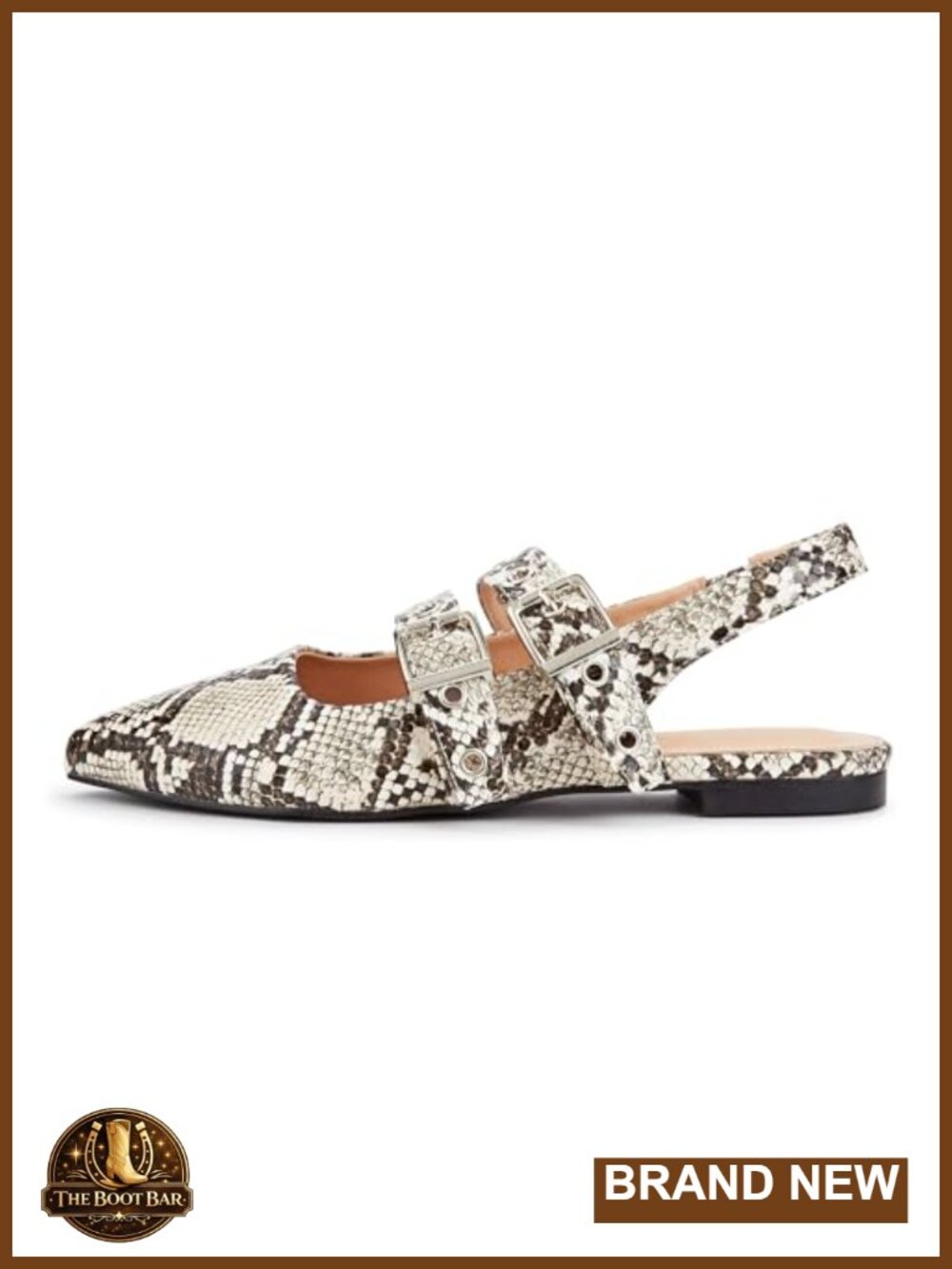 Lucky Step Women's Slingback Buckle Flats Pointed Toe Ballet Sneakers